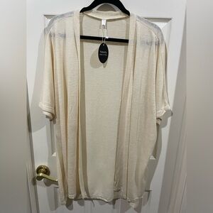 NWT Yekaty Cream Open Front Lightweight Cardigan